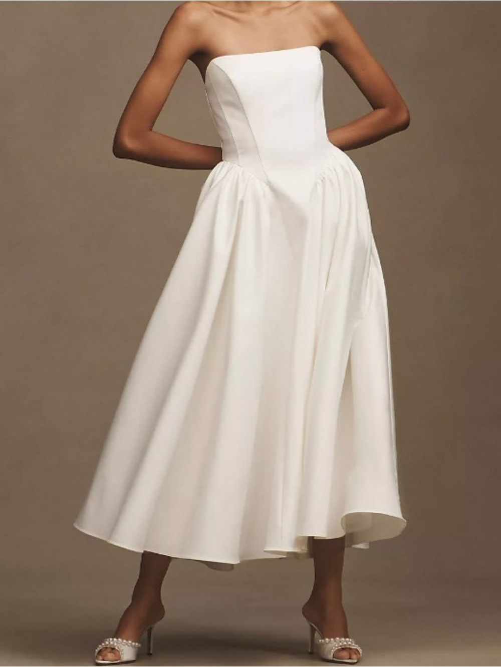 BHLDN Strapless White Dress for Bridal Event/Engagement/Elopement - Like New